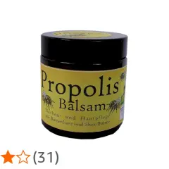 Propolis Balsam für Narben- und Hautpflege. Die positive propolis wirkung haut wird durch Bienenharz und Shea-Butter unterstützt.