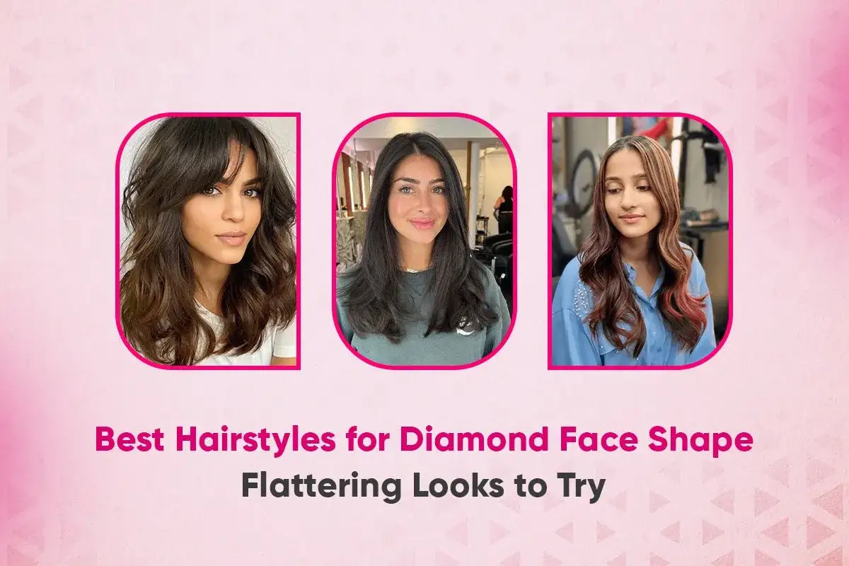Drei Frauen mit verschiedenen Frisuren, die f&uuml;r eine Diamant Gesichtsform schmeicheln.